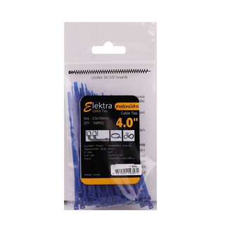 Cable Tire CABLE TIES ELEKTRA 4 INCHES (100MM) BLUE Wiring device Electrical work เคเบิ้ลไทร์ เคเบิ้ลไทร์ ELEKTRA 4 นิ้ว