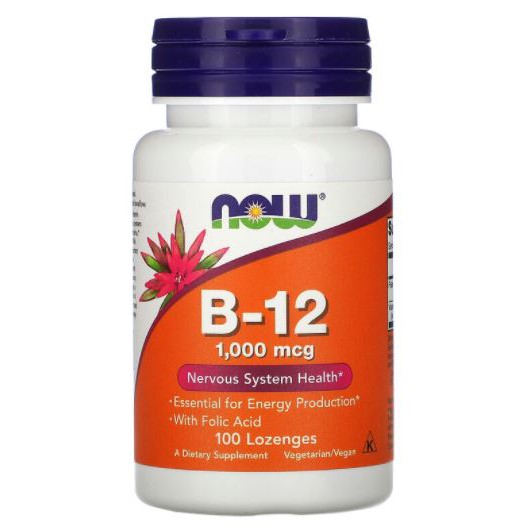 Now Foods, B12, 1000 mcg [ 100 Lozenges ] with Folate , Now Foods, B-12, 1,000 mcg , B12 B-12 purita