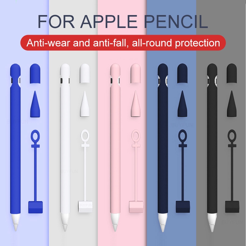 พร้อมส่ง 4 in 1 เคสซิลิโคน ป้องกันฝา ที่ชาร์จหาย กันกระแทก สำหรับ Apple pencil รุ่น 1
