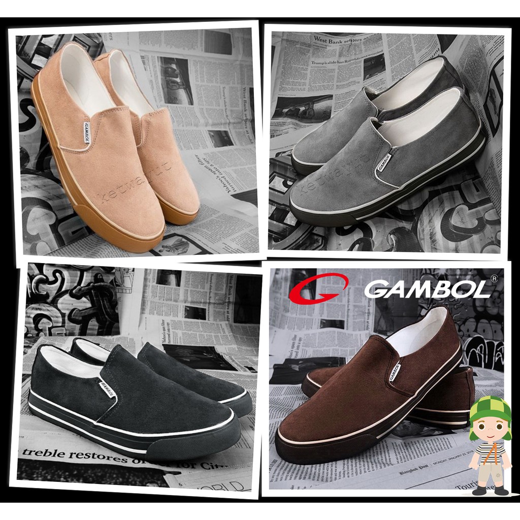 รองเท้าผ้าใบผู้หญิง รองเท้าผ้าใบหุ้มส้น (โรงงานเลิกผลิตเหลือตามสต็อกเท่านั้น) slipon gambol 82103
