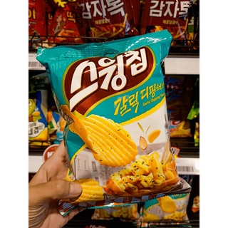 Orion Swing Chip Garlic Dripping Sauce ขนมมันฝรั่งเกาหลีรสกระเทียม 30 กรัม