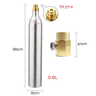 กระบอกสูบ CO2 อลูมิเนียม แรงดันสูง 0.6 ลิตร พร้อมอะแดปเตอร์เติมวาล์ว W21.8 หรือ CGA320 สําหรับเบียร์ เพนท์บอล