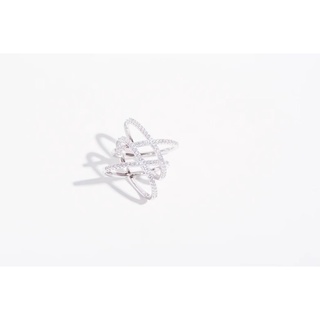 SWAN - Triple Cross Ring แหวนไขว้เงินแท้  ฝังเพชรคิวบิกเซอร์โคเนีย cubic zirconia