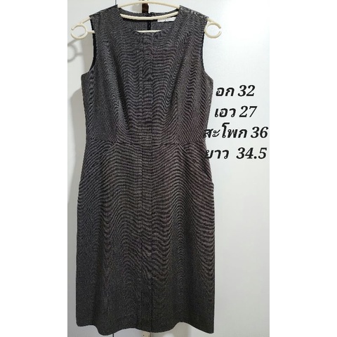 G2000 Dress ทรงเข้ารูป สีเทา มือ2 size32