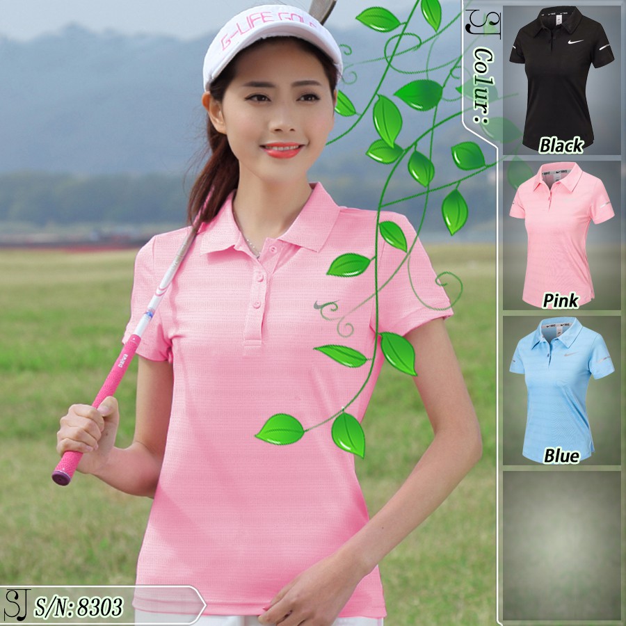8303 Women Golf Polo Shirts Women's Fashion Casual Sweatshirts  nike Girls Quick-drying Short Sleeve Slim Polo Shirts PS