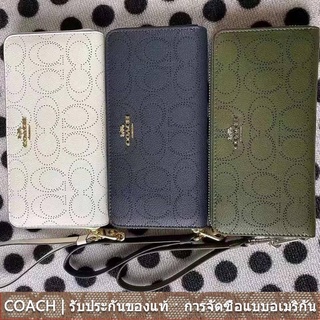 us นำเข้า⭐️ ต้นฉบับ Coach กระเป๋าสตางค์ยาว C4715 ผู้หญิงผู้ชายกระเป๋า 4715