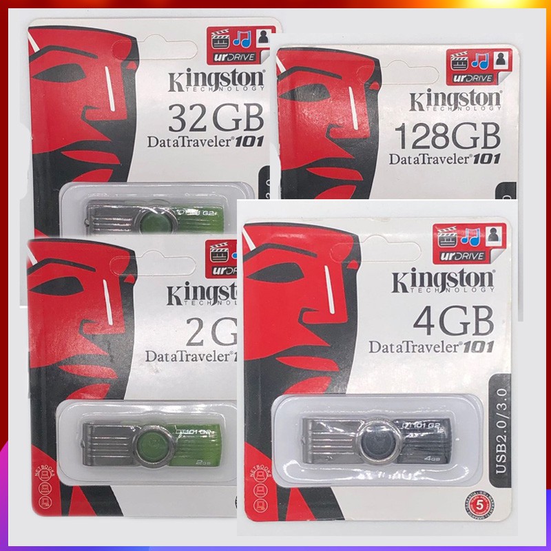 แฟลชไดร์ฟ 2GB 4GB 8GB 16GB 32GB 64GB 128GB Kingston Portable Metal DT101 G2 USB Flash Drive