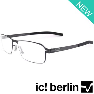 Ic Berlin แว่นตารุ่น 008 C-2 สีเทา Lars D กรอบเต็ม ขาข้อต่อ วัสดุ สแตนเลส สตีล Eyeglass