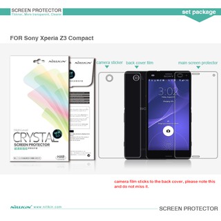 ฟิล์มกันรอยหน้า+หลัง+ฟิล์มเลนส์ [Sony Z3 Compact] แบรนด์ Nillkin