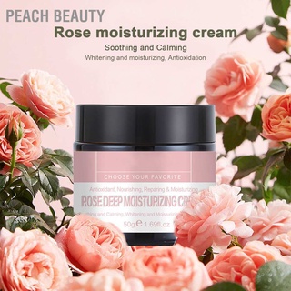 Peach Beauty Rose Moisturizing Cream Hydrating Nourishing Soothing Repair Facial for Daily Skin Care 1.8oz