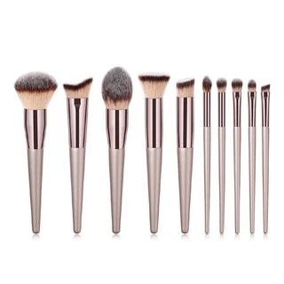 E047 แปรงแต่งหน้า Make Brush Set เซต10ชิ้น ปัดแก้ม ไฮไลท์ แต่งหน้า (สีคลาสสิคมากๆ)
