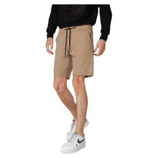 DAVIE JONES กางเกงขาสั้น ผู้ชาย เอวยางยืด สีกากี สีกรม สีดำ สีเขียว Elasticated Shorts PL0012KH GR NV BK