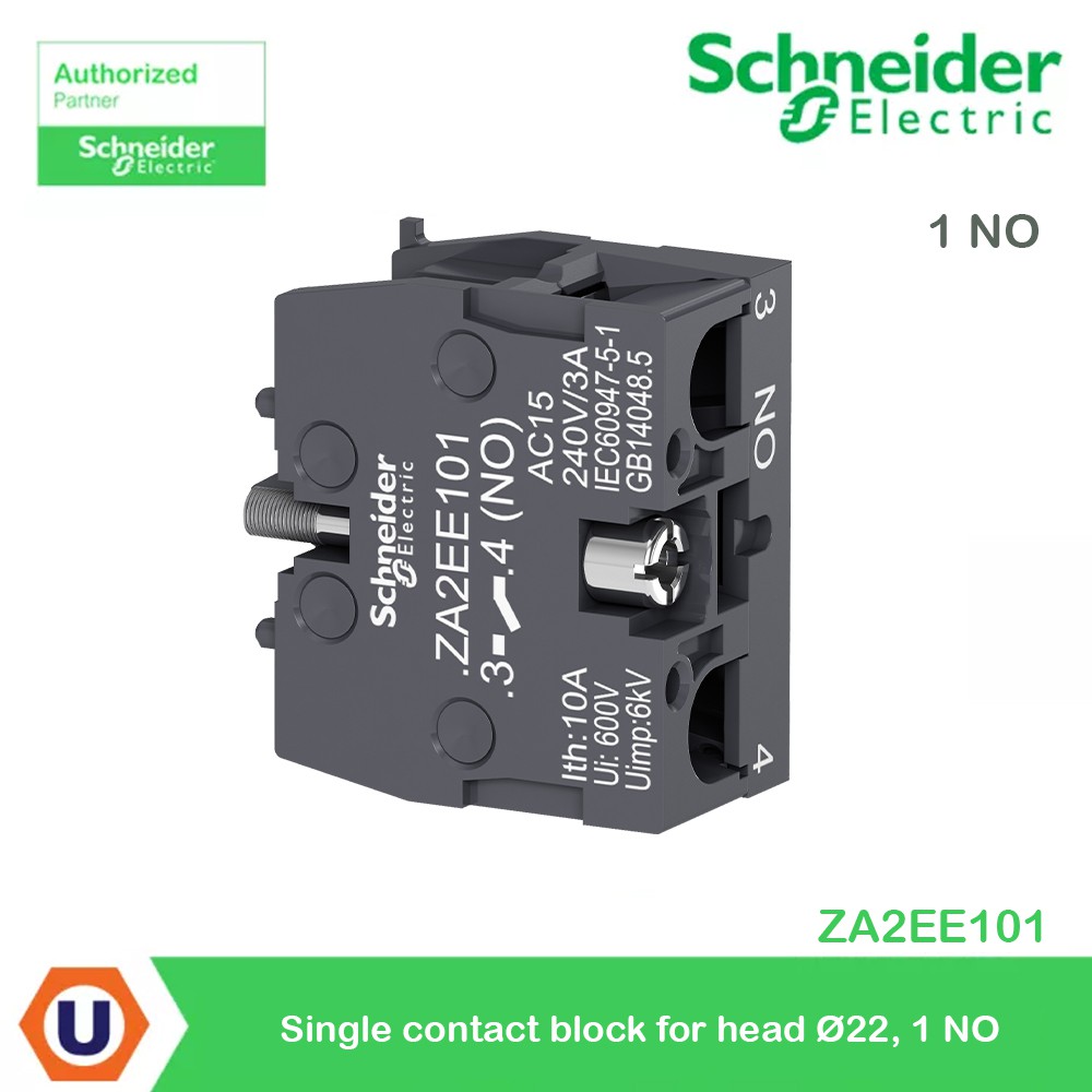 Schneider Electric Single contact block for head Ø22, 1 NO (คอนแทคบล็อค) รุ่น ZA2EE101 สั่งซื้อที่ร้