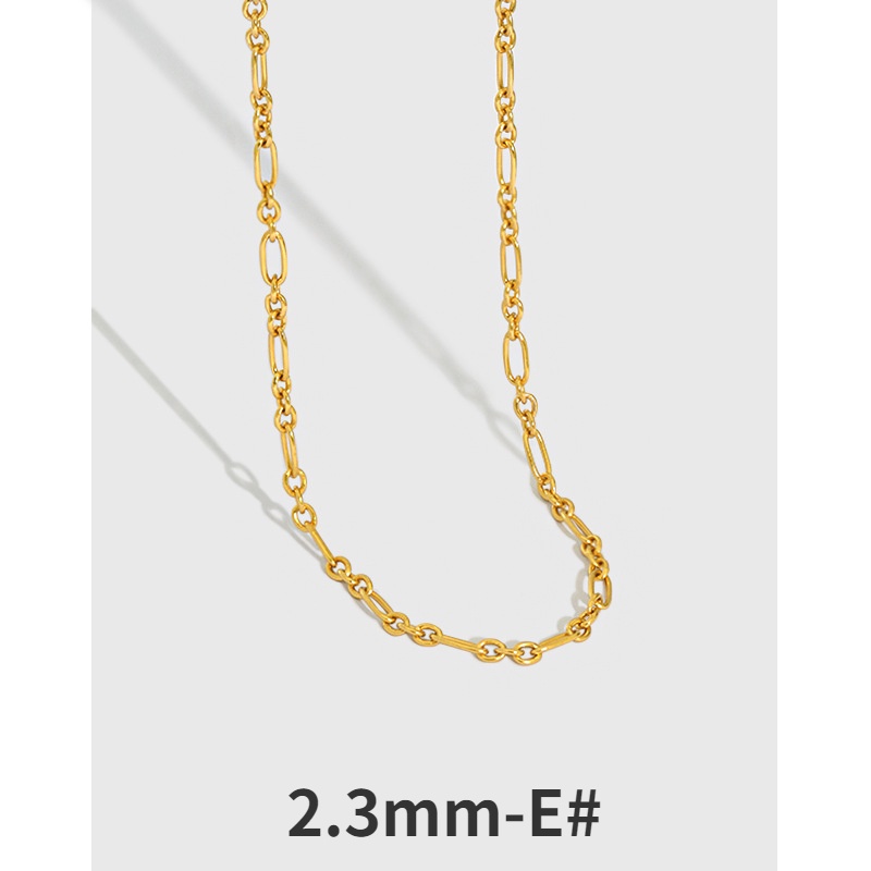 สร้อยคอลายทองคำ 18K สำหรับทั้งชายและหญิง ทำจากเงิน S925 พร้อมจี้ หลากสไตล์ให้เลือก ราคา ถูกที่สุด ดีลบีเคเค แกลเลอรีภาพที่ 8