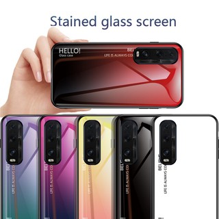 เคสสําหรับ oppo find x2 Pro / Find X2 backcover กระจกนิรภัย tpu หรูหราไล่โทนสี