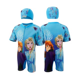 ชุดว่ายน้ำเก็บอุณภูมิ Frozen โฟเซ่น ลิขสิทธ์แท้ ชุดว่ายน้ำนีโอพรีน Neoprene ชุดว่ายน้ำกันหนาว ชุดว่ายน้ำเด็ก