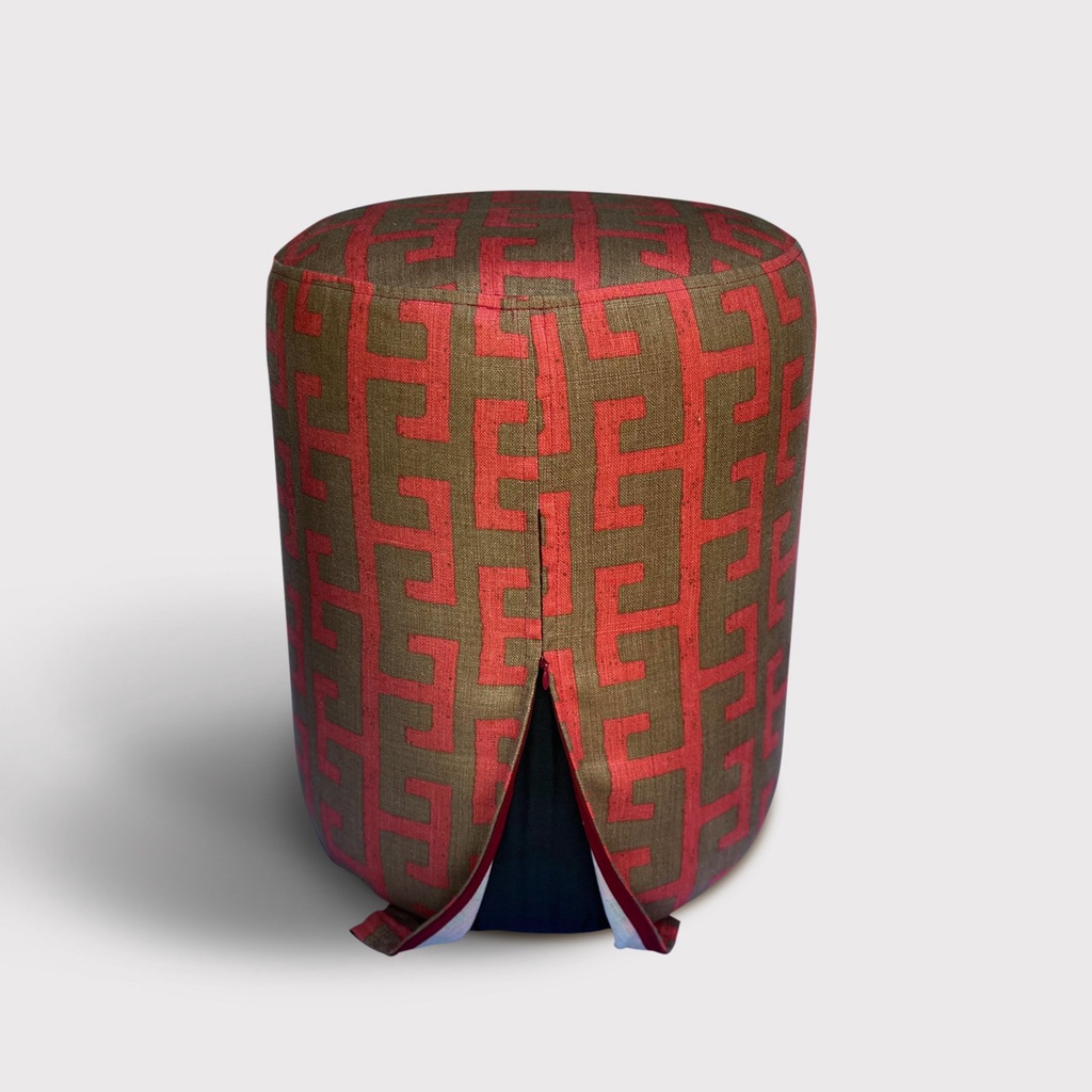 Aztec Ruby Stool Cover Only (Jim Thompson fabric)