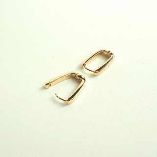 vavi little gold earrings ต่างหูห่วงสี่เหลี่ยมผืนผ้า