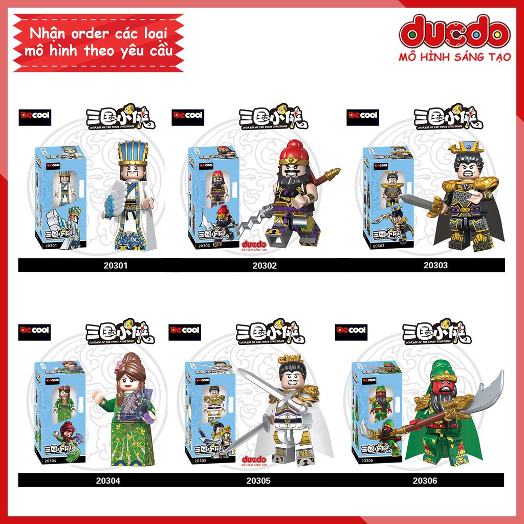 Dcool 2030A Minifigures of beautiful THREE QUOC generals - Mini Model Puzzle Assembling Toy