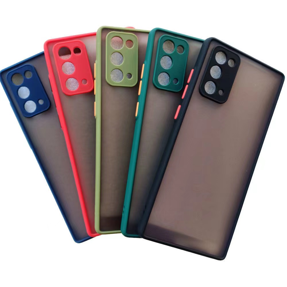 เคสกันกระแทก กันรอยกล้อง Case Samsung Note20 เคสปุ่มสีผิวด้าน ขอบนิ่มหลังแข็ง Note 20