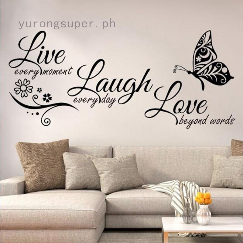 สติกเกอร์ติดผนังลาย " Live Laugh Love Butterfly