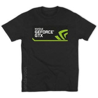 เสื้อยืดผ้าฝ้ายพิมพ์ลายขายดี คอตต้อนคอกลมใหม่ เสื้อยืด ทรงหลวม ลาย Nvidia Geforce Gtx สําหรับผู้ชายS-5XL