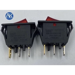 สวิทซ์ สวิทซ์ SW กระดกไฟ AC220V มีไฟ สีแดง 3 ขา เปิด/ปิด (ON/OFF)