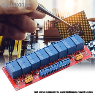 Zhongxiong 8 Channel Optocoupler บอร์ดโมดูลรีเลย์ทริกเกอร์สูงและต่ํา 5V/12V/24V