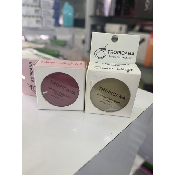 พร้อมส่ง TROPICANA ลิปบาล์มบำรุงริมฝีปากน้ำมันมะพร้าว สูตร NON PRESERVATIVE 10กรัม