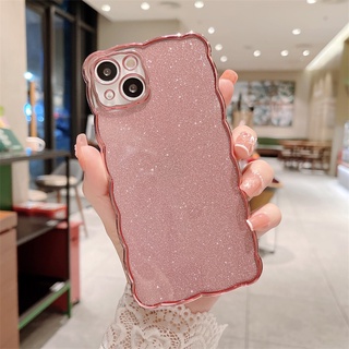 เคสโทรศัพท์มือถือ TPU ชุบไฟฟ้า ลายคลื่นกลิตเตอร์ สําหรับ Iphone 13 12 11 Pro Max Xs Max Xr X 8 7Plus