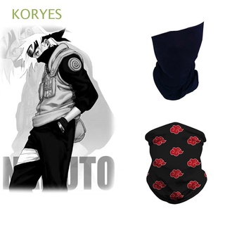 Koryes ผ้าคาดศีรษะลายการ์ตูน Kakashi Kakashi Anime Naruto Bandana สําหรับขี่รถมอเตอร์ไซค์สีแดงเมฆนินจา