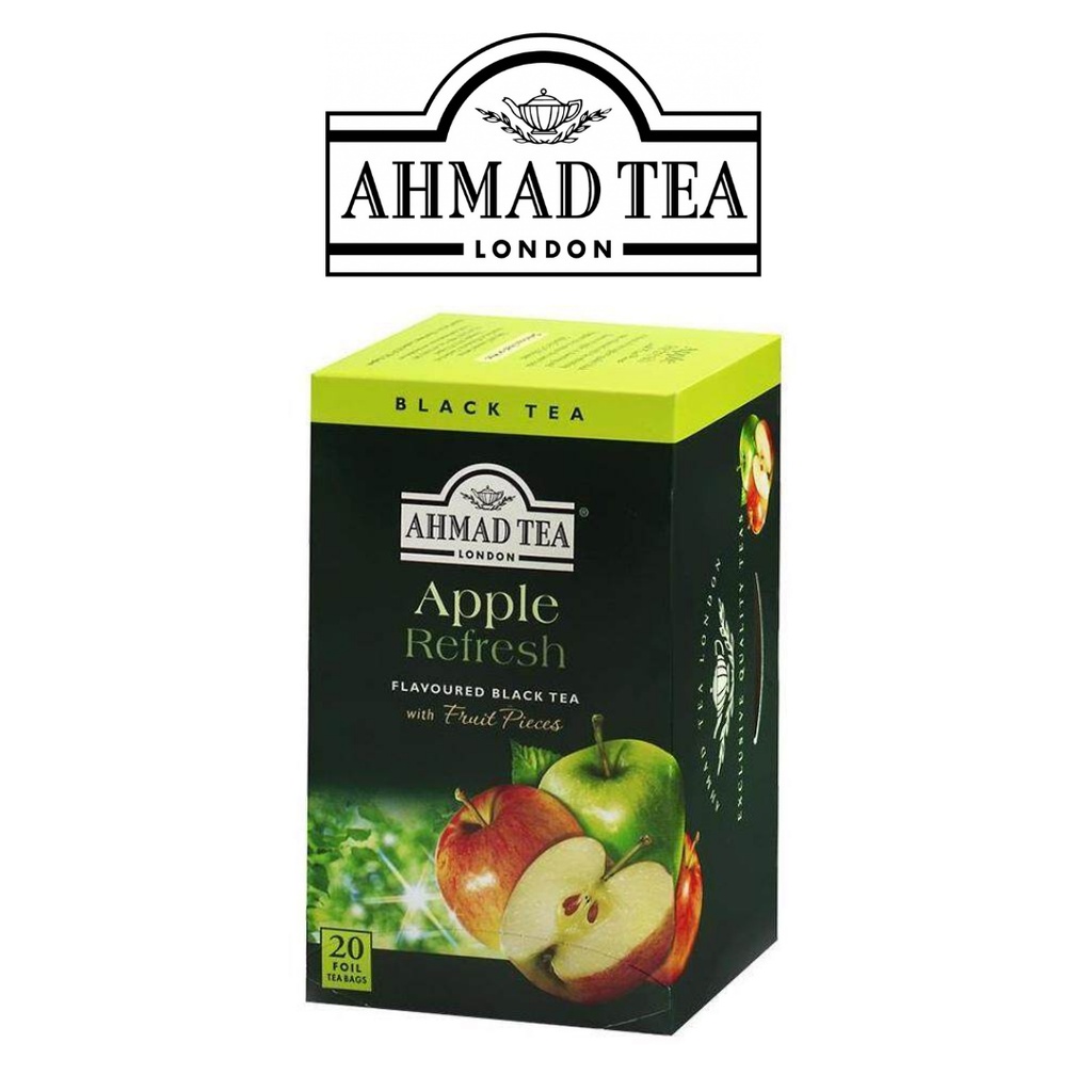 AHMAD TEA London Apple Refresh Tea อาเมดที ลอนดอน แอปเปิ้ล ชาแบล็กที 2กรัม x 20ซอง มีซองฟอร์ยแยก