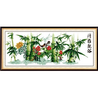 ชุดปักครอสติช ต้นไผ่ ป่าไผ่ (Bamboo Cross stitch kit)