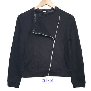 เสื้อฮู้ด เสื้อแจ็คเก็ต แขนยาว GU (จียู) มือสอง Bomber Jacket Size M