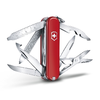 Victorinox Mini Champ - Small Pocket Knife with 18 Functions (0.6385) Red | มีดพับ มีดพก มีดสวิส
