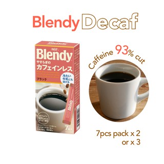 AGF(เอจีเอฟ) AGF Blendy Decaf 7pcs Box x 2 / x 3  Blendy Stick Decaf Instant caffeine-free Coffee Blendy Instant Decaf