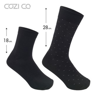 Cozi Co. ถุงเท้าธุรกิจข้อสั้น Cotton (สีดำ) ไม่รัดน่อง - แพ็ค 3 คู่