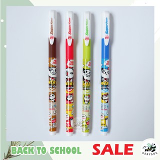 ปากกาเจล 0.5 หมึกน้ำเงิน 4 สี เลือกสีได้ (K-1062) Super panda ปากกา