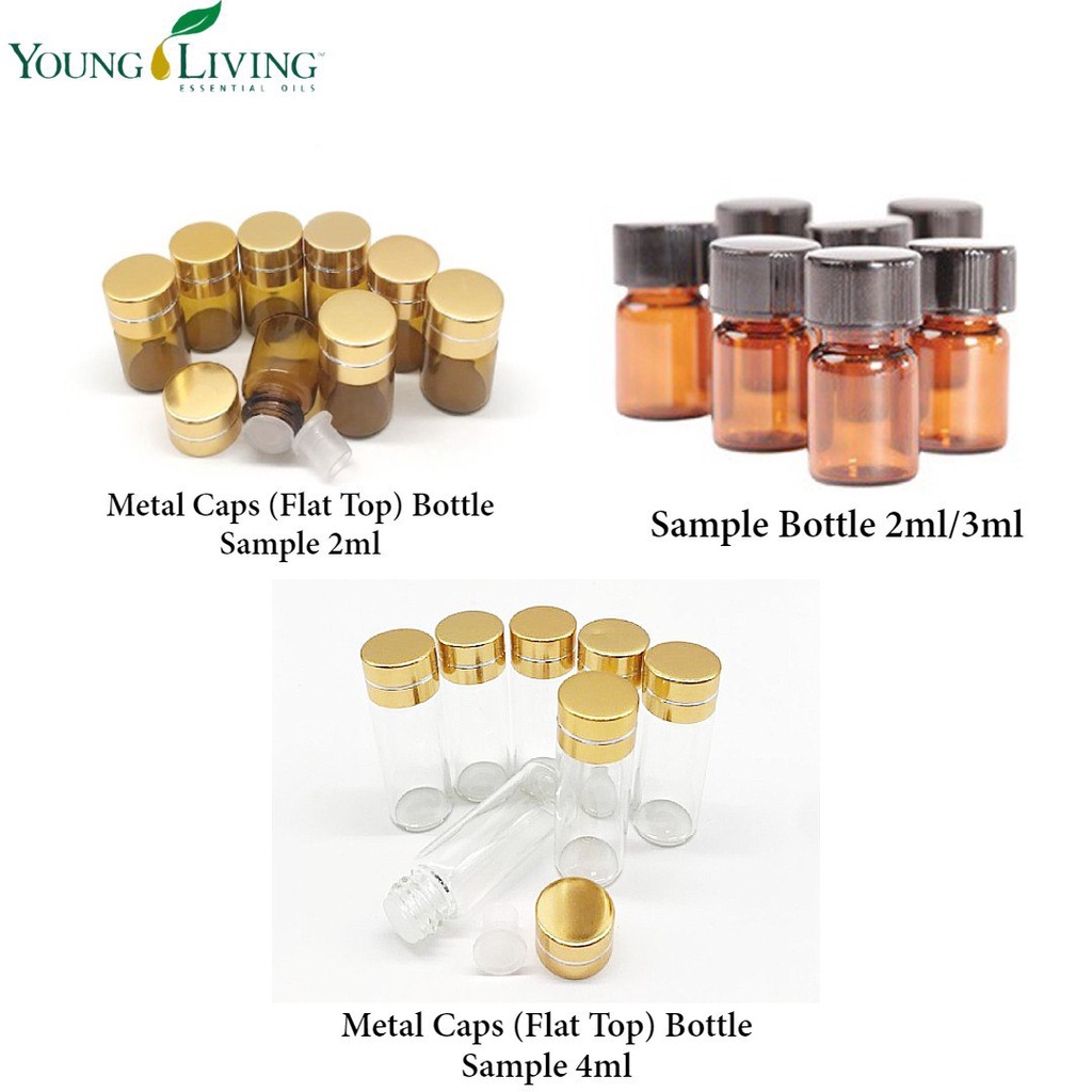 YL Young Living ขวดน้ํามันหอมระเหย/ขวดฝาโลหะตัวอย่างตัวอย่าง 2ml/4ml ( 10 ชิ้น/แพ็ค)