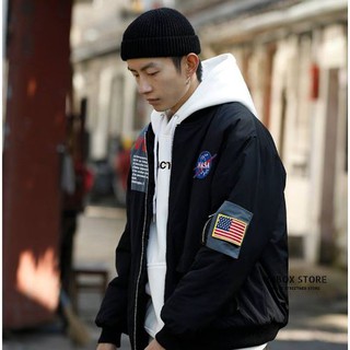 เสื้อแจ็คแก็ต Surf x Nasa - bomber jacket ดำ