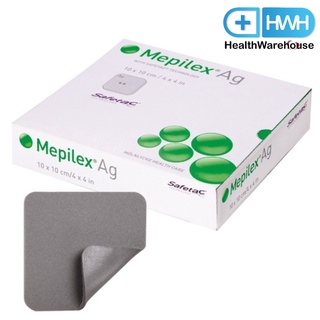 Mepilex AG 10 x 10 cm. / 4 x 4 inches. แผ่นโฟมปิดแผลกดทับ เหมาะกับแผลที่ติดเชื้อ Anti-Microbial Soft silicone Foam