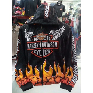 เสื้อแจ็กเก็ต มีฮู้ด พิมพ์ลาย Harley Davidson est 1903 Built to Last - Flame HDCI สไตล์วินเทจ สําหรับแข่งรถจักรยานยนต์