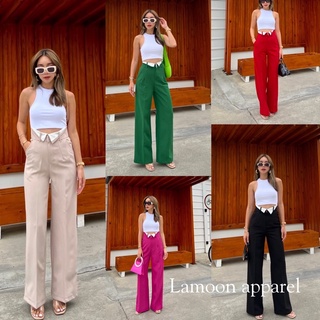 Monaco high-waist pant  กางเกงขายาวรุ่นใหม่สวยสับสุดๆ ขากระบอก ป้าย PROMTHONG