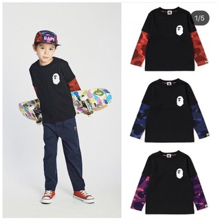 ⭐️(No.10) w20 Bapekids🐵เสื้อยืดเด็กผู้ชาย เสื้อแขนยาวเด็กโต เสื้อกันหนาว 100-140 มาใหม่ ล่าสุด