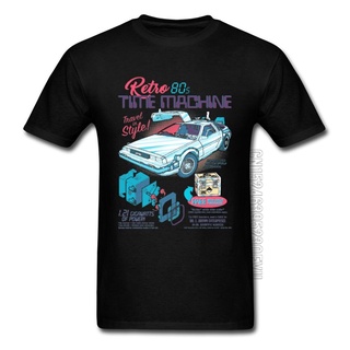 ROUND คอลูกเรือเสื้อยืด พิมพ์ลาย Back To The Future 2 โอเวอร์ไซซ์ 3XL สีดํา สไตล์วินเทจ สําหรับผู้ชาย-4XL