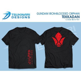 gundam iron blooded orphan tekkadan เสื้อยืดลําลองสําหรับผู้ชายผ้าฝ้าย 100% แขนสั้นขนาดพลัส