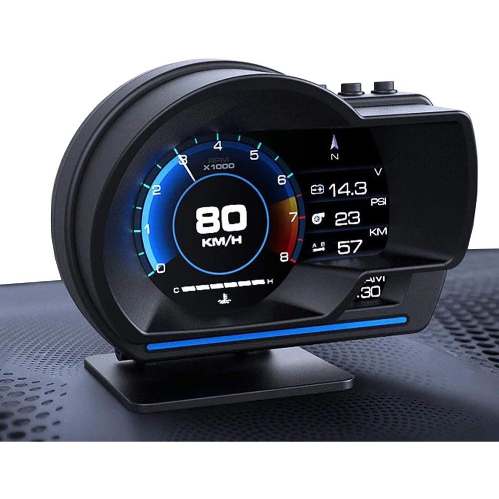 !! รุ่นล่าสุด CBW P6 OBD + GPS OBD2 เมตรนาฬิกาปลุกดิจิตอลความเร็วจอแสดงผล Hud เมตรน้ํา temp RPM OBD