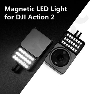 DJI Action 2 การถ่ายภาพแสงโคมไฟไฟฉายแม่เหล็กมินิ LED ไฟวิดีโอแบบเติมเงิน GoPro Light Mod บนกล้อง Light