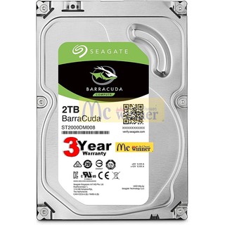 2TB HDD (ฮาร์ดดิสก์) SEAGATE BARRACUDA 7200RPM SATA3 (ST2000DM008) - สินค้ารับประกัน 3 ปี