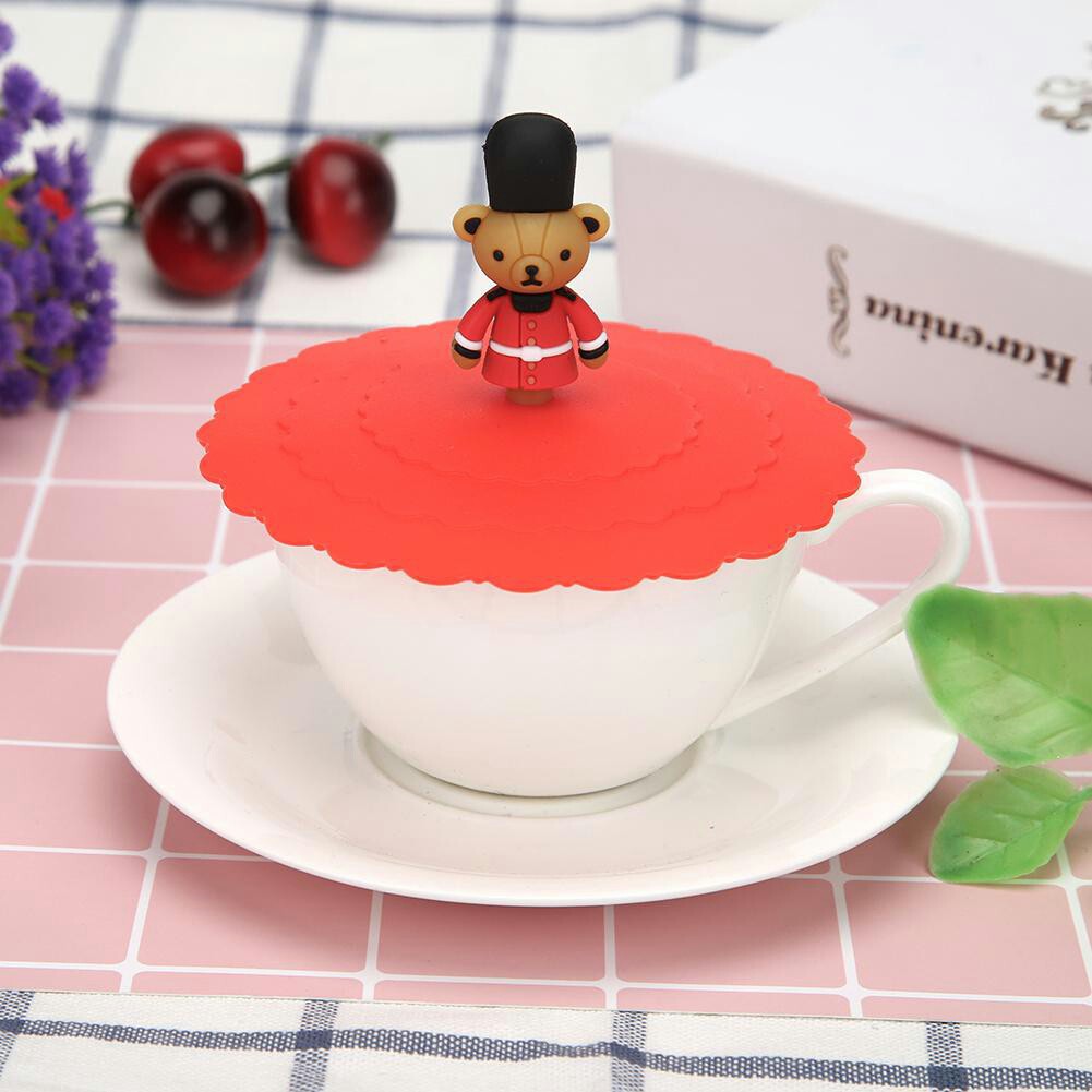 พร้อมส่ง 2 ลายนาจา ฝาครอบแก้วซิลิโคนกันฝุ่นลายพ่อครัวหมี,พี่หมีทหาร น่ารักน่าใช้ค่า